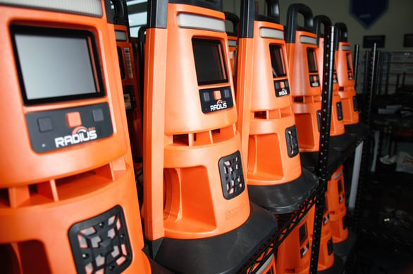 shelves filled with area gas monitors side-by-side